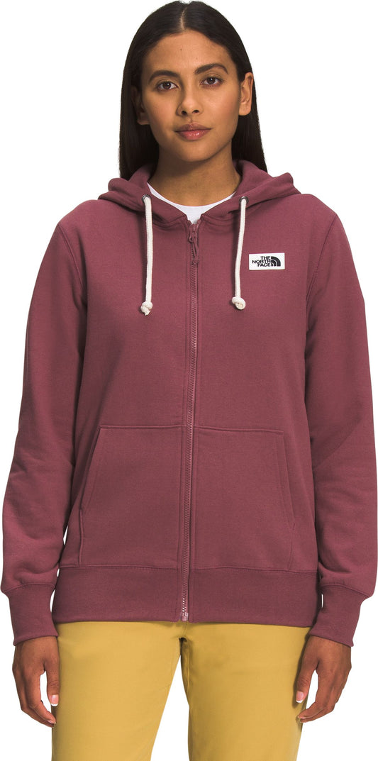 Maroon hoodie with zip front and logo on the left.