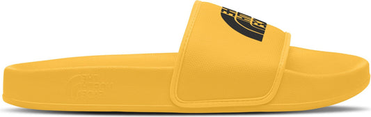 A yellow slide sandal.