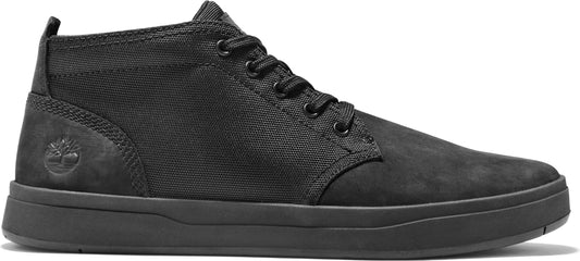 A black casual shoe with laces and a flat sole.