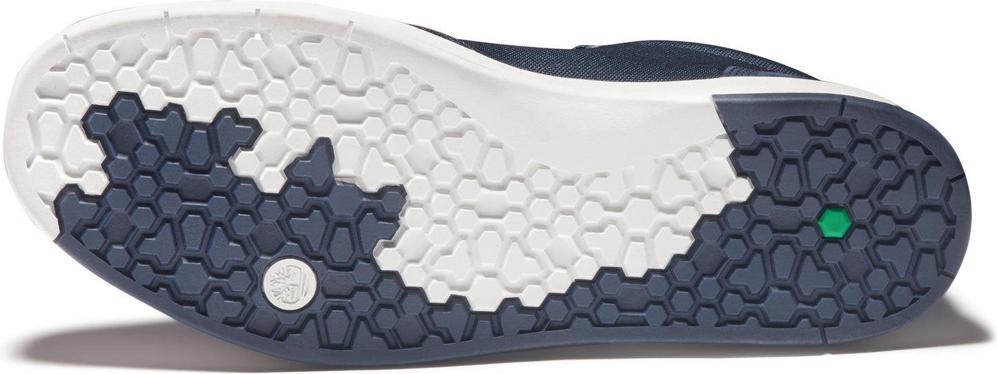 Sole of a shoe with a honeycomb pattern in alternating colors.