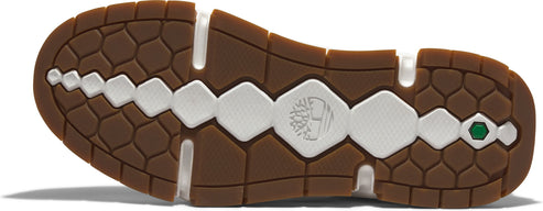 A light brown shoe sole with white geometric shapes.