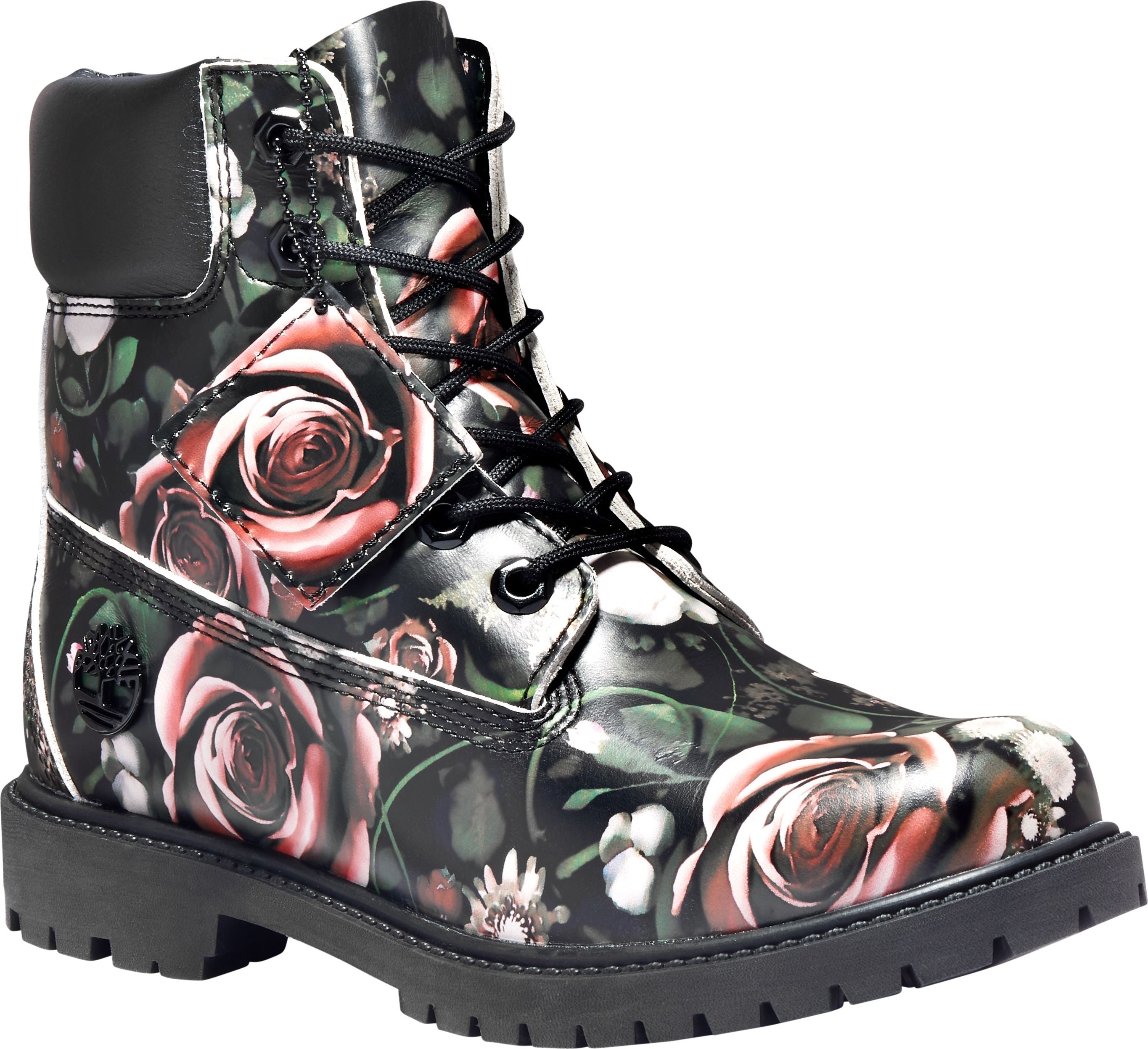 Women's 6inch Waterproof Boot Black Floral