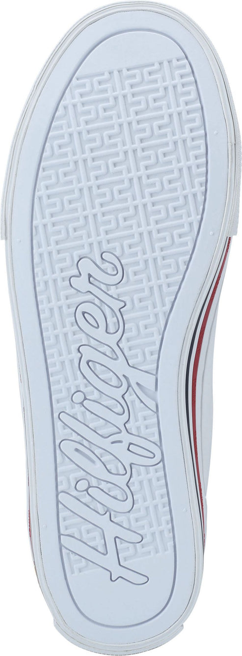 shoe sole featuring a pattern and the text 'Hilfiger'.