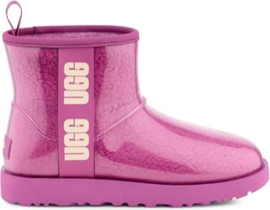Short purple boot with UGG logo band