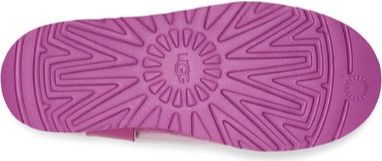 Pink shoe sole with a textured pattern and the text 'UGG'.