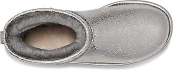 Silver Ugg-style boot.