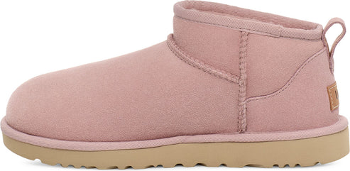 pink ankle boot with light brown sole