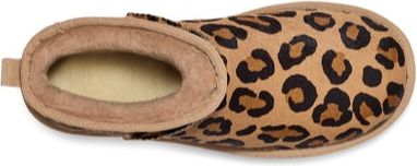 Leopard-print slipper with a plush interior.
