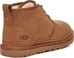 Tan suede chukka boot with UGG logo on the side.