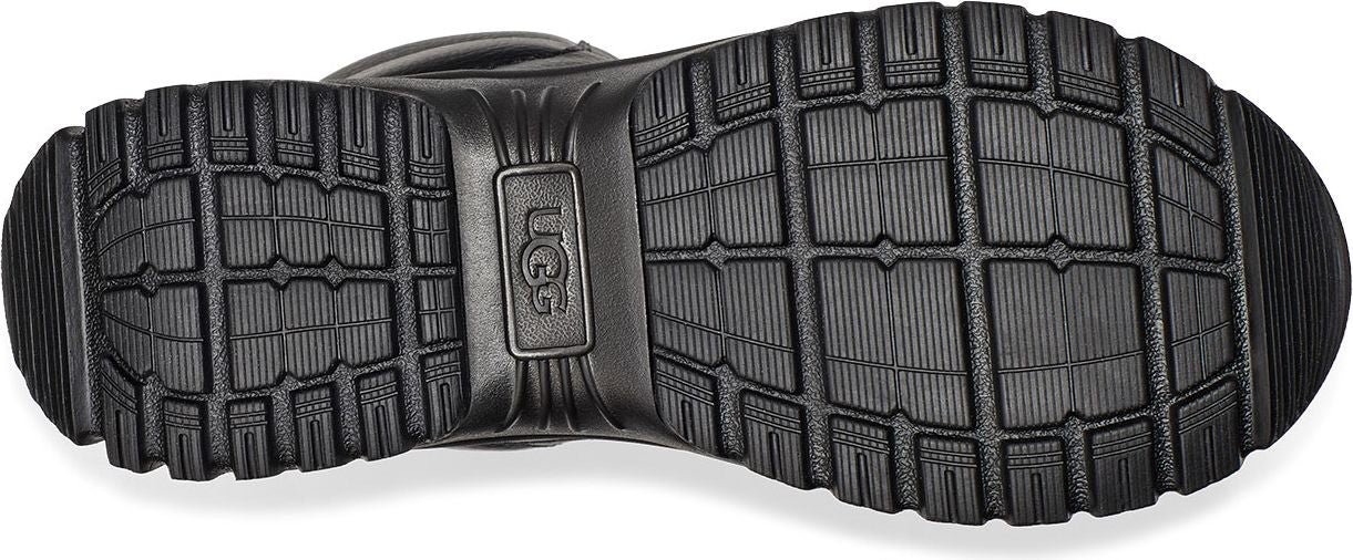 Sole of a shoe, with a lug pattern and UGG logo.