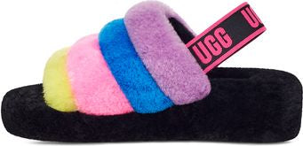 UGG Australia Slippers Fluff Yeah Slide Black And Taffy Pink