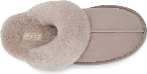 Taupe colored slipper.