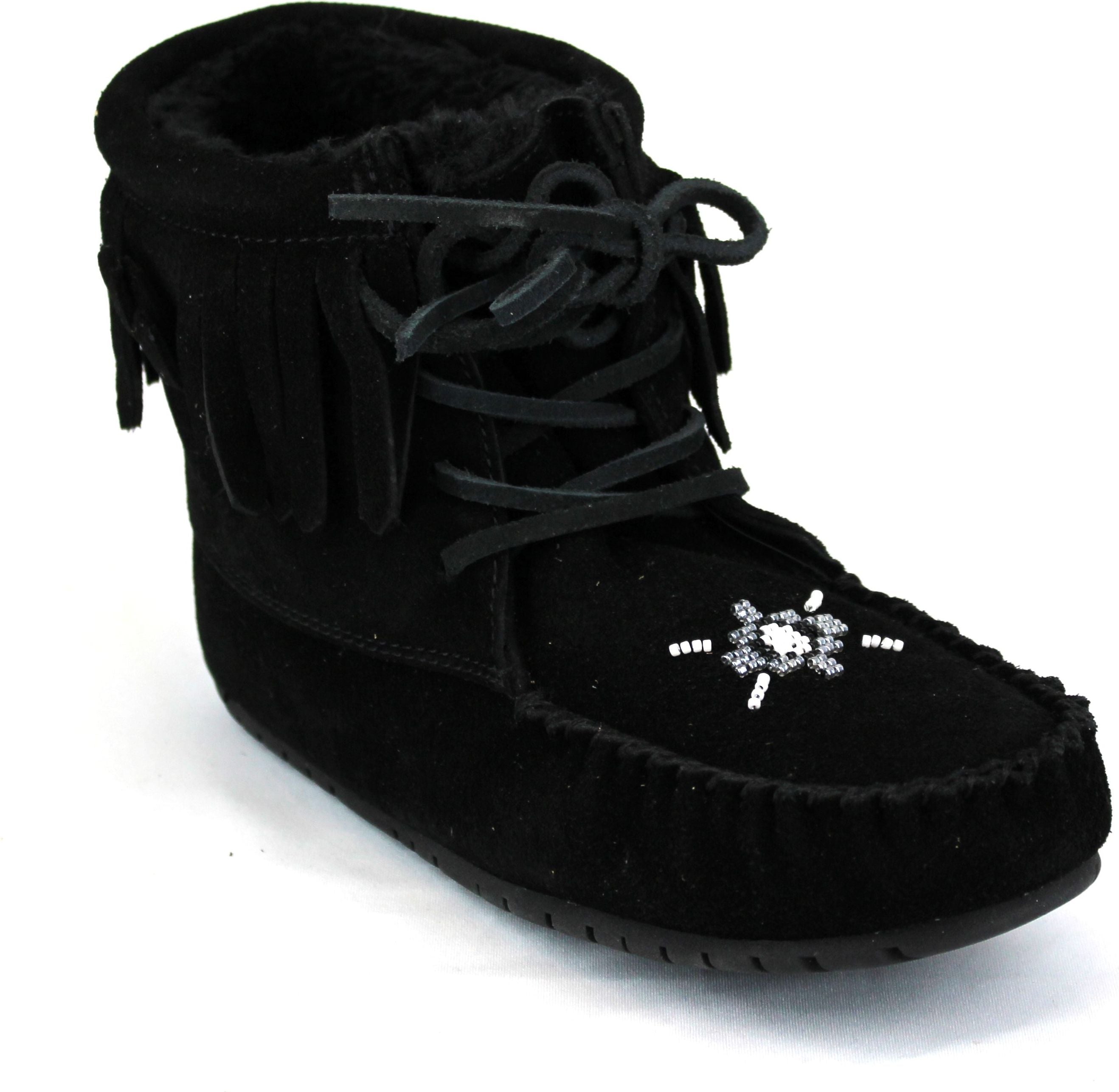 Short Lace up Black Suede Boot