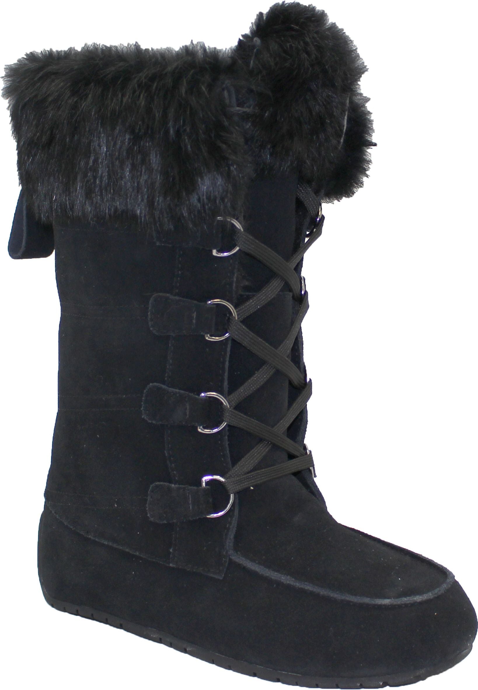 Tall Laceup Black Suede Boot