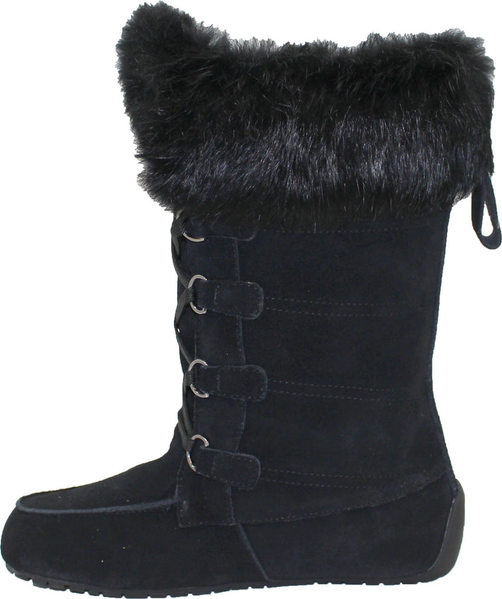 Urban Trail Boots Tall Laceup Black Suede Boot