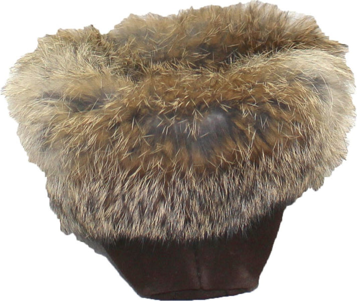 Urban Trail Slippers Beaded Mocc With Fur Trim Brown