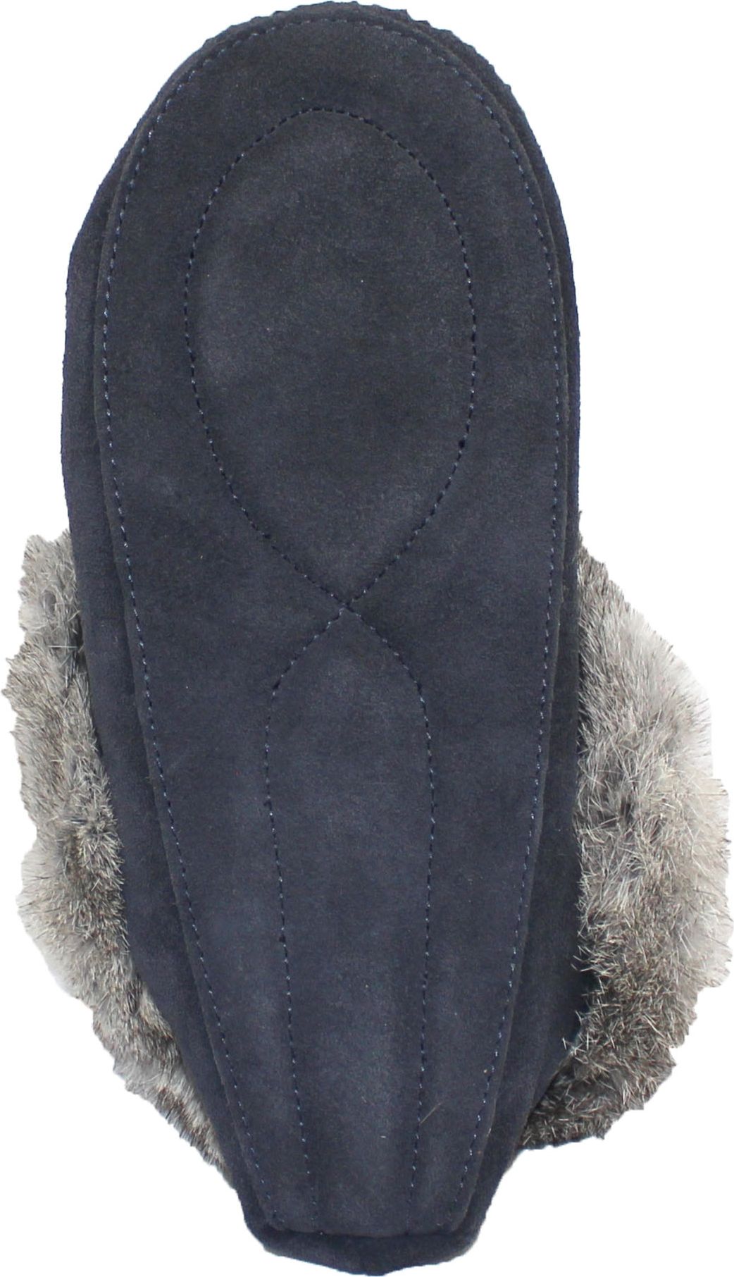 Urban Trail Slippers Beaded Mocc With Fur Trim Navy