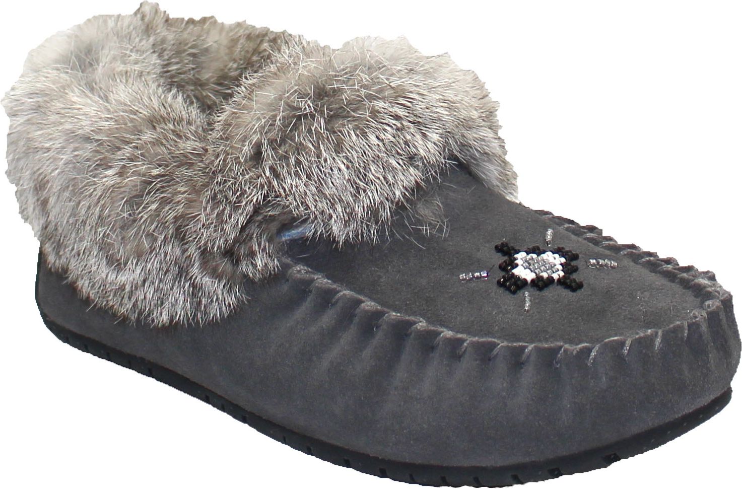 Hard Sole Charcoal Suede Slipper