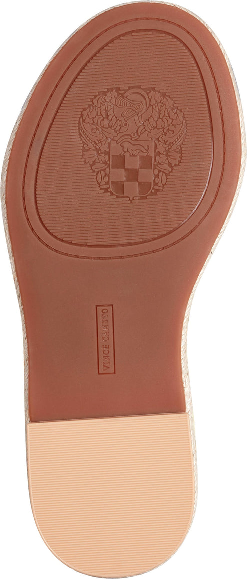 The sole of a shoe with a checkered crest and the brand name "VINCE CAMUTO".