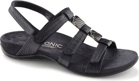 Vionic Sandals 3 Strap With Backstrap Amber Black