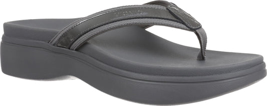 Gray platform flip-flop.