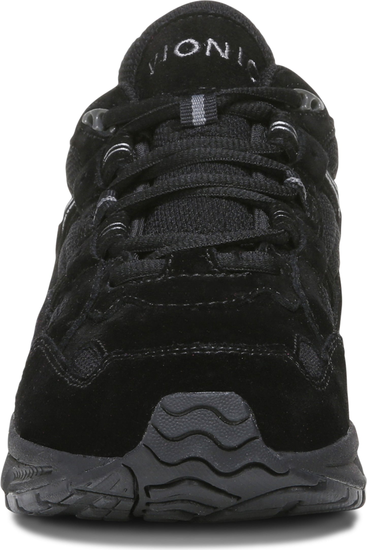 Black athletic shoe with laces and 'VIONIC' logo.