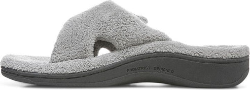 Gray sandal slipper with toe post.