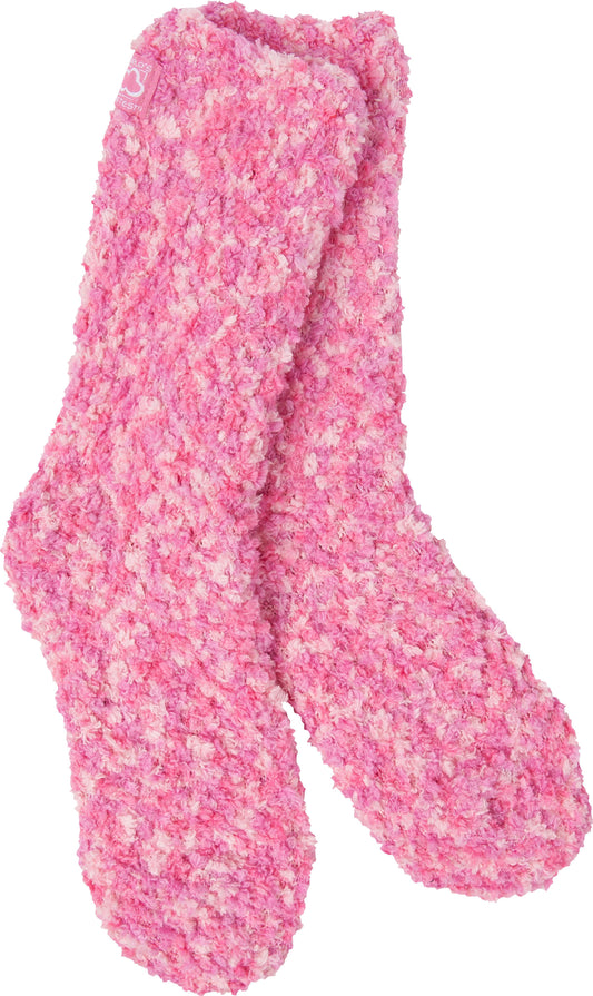 Pink fuzzy socks.